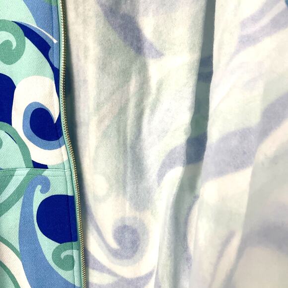 Hill House The Allie Zip-Up Hoodie Ocean Kaleidoscope Blue Size Large - Picture 6 of 10